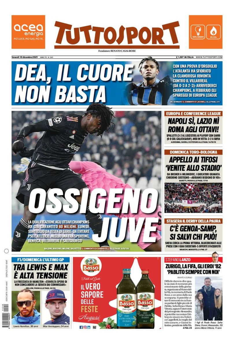 «Наполи», каково включение. Заголовки Gazzetta, TuttoSport и Corriere за 10 декабря