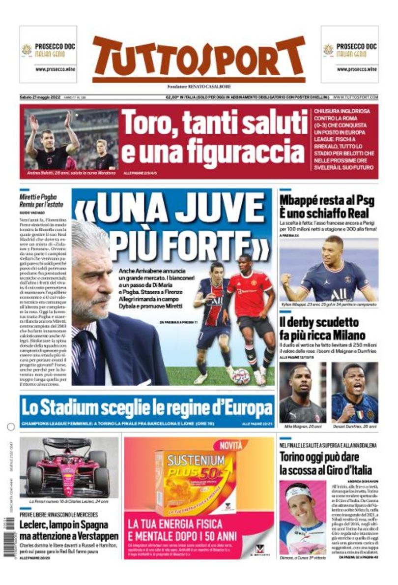 Погба сказал «Юве». Заголовки Gazzetta, TuttoSport и Corriere за 21 мая