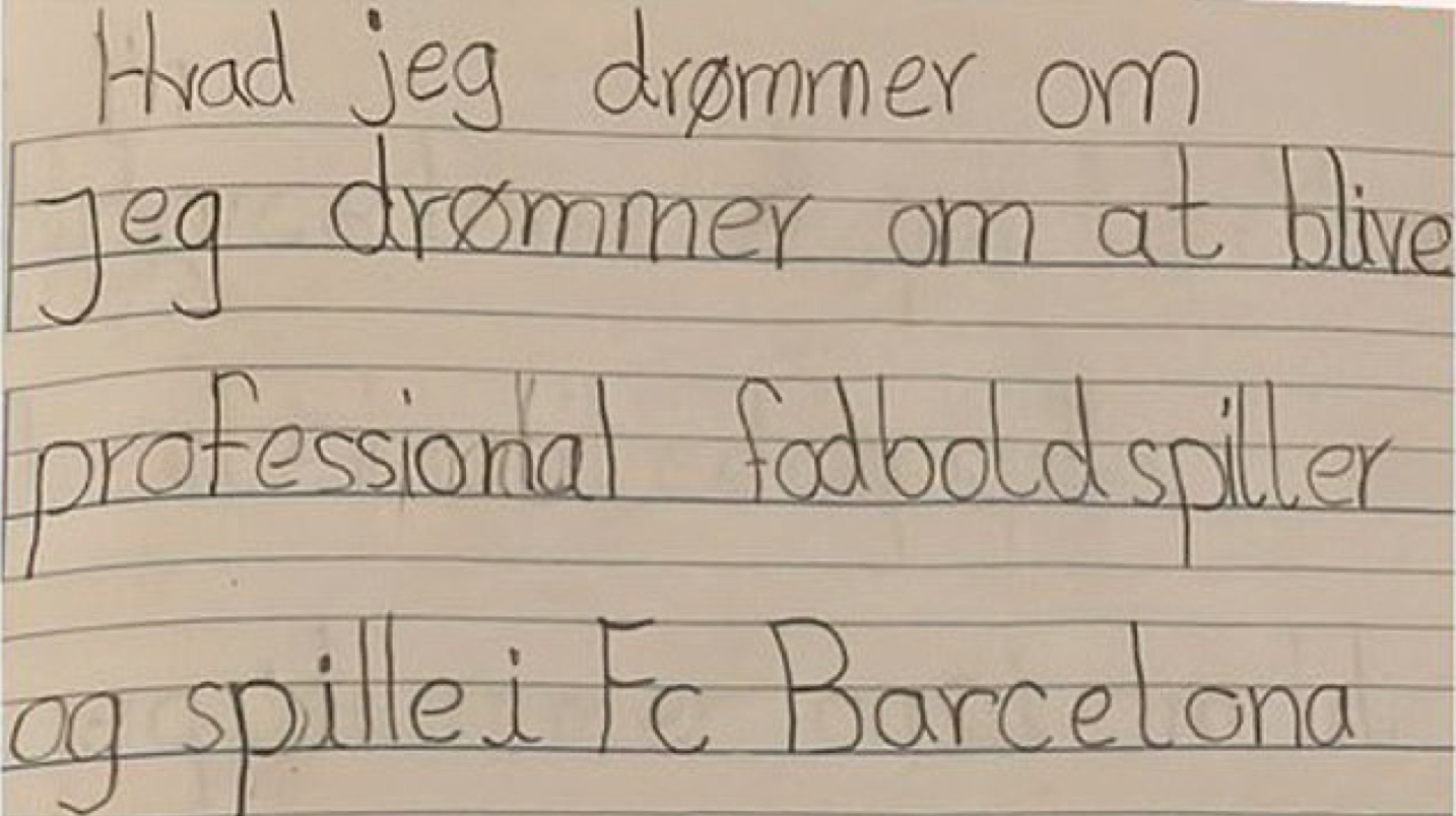 «Барса» поделилась записью из дневника восьмилетнего Кристенсена – мечта стала явью