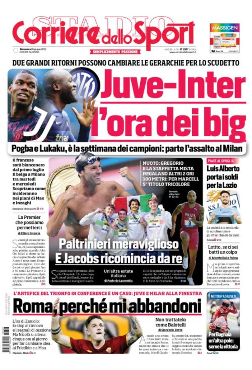 «Готов, «Юве»?». Заголовки Gazzetta, TuttoSport и Corriere за 26 июня