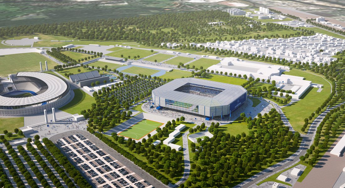 2025 й год. Стадион Герта Берлин. Проект футбольного стадиона на 30000 мест.