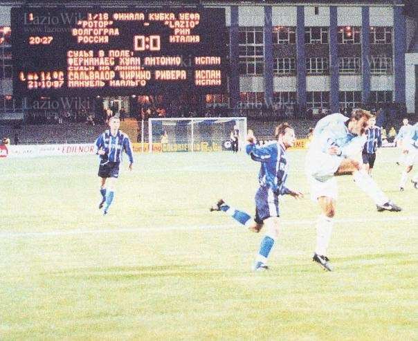 В 1997 году «Лацио» рубился с «Ротором» в Кубке УЕФА. В ответном матче волгоградцев сломал гол Роберто Манчини