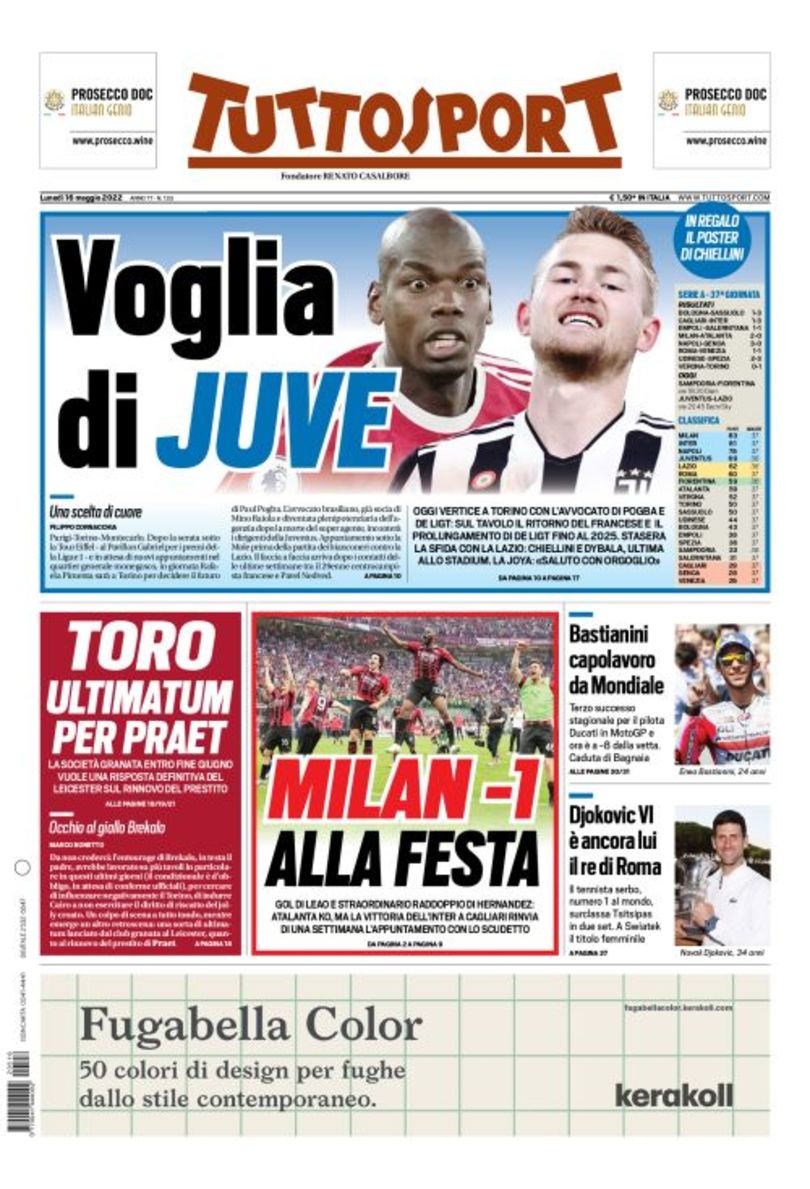 До последнего гола. Заголовки Gazzetta, TuttoSport и Corriere за 16 мая