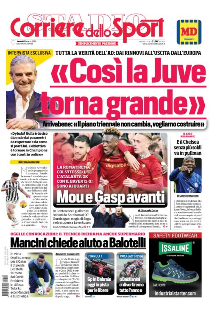 Так «Юве» вернётся к величию. Заголовки Gazzetta, TuttoSport и Corriere за 18 марта