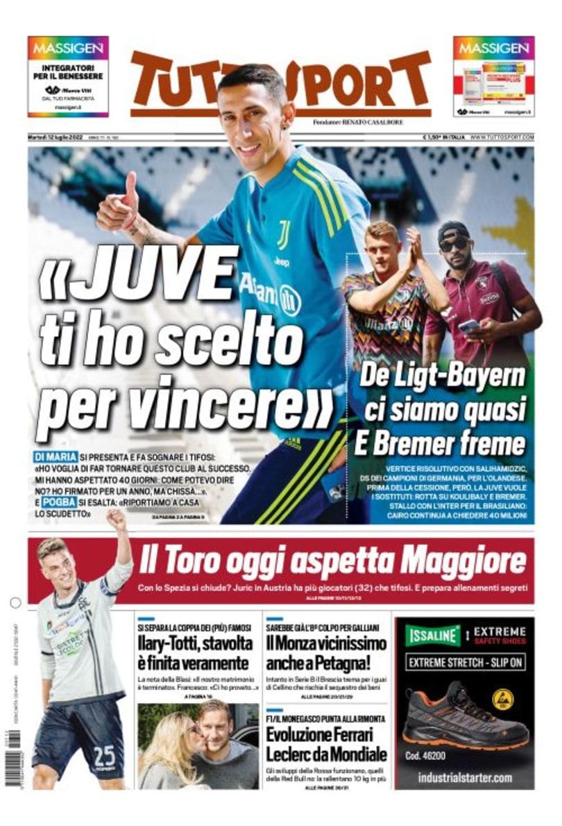 «Мой «Милан» звучит как рок». Заголовки Gazzetta, TuttoSport и Corriere за 12 июля